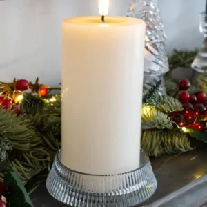 Candela LED grande color crema
