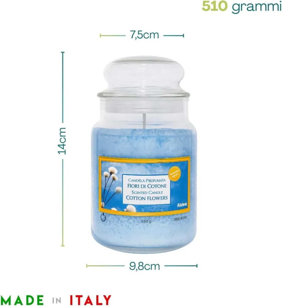 Candela Profumata Giara Vetro 550g Fragranze Naturali FERCASASHOP