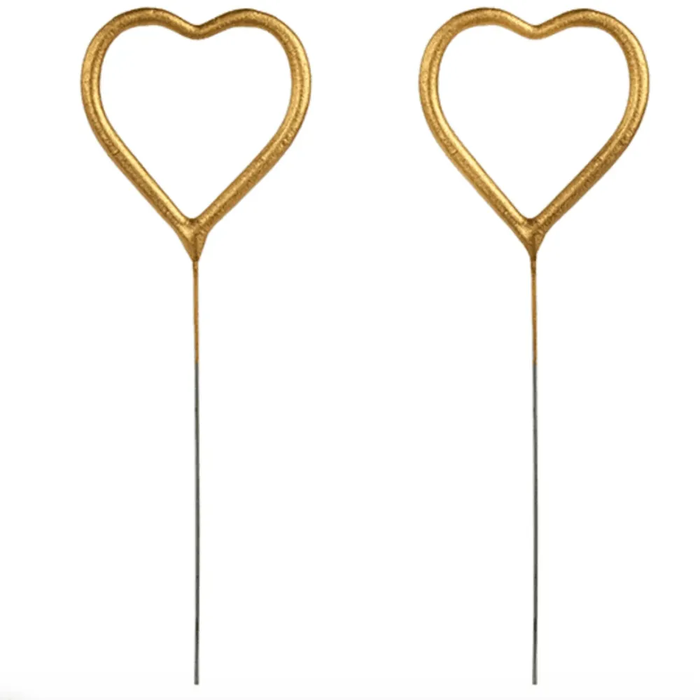 2 Candele Cuori Scintillanti - 16,5cm