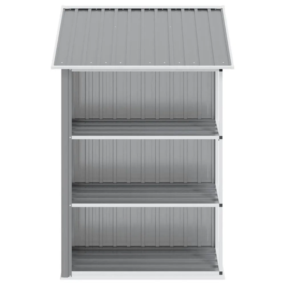 Capanno da Giardino con Scaffali Grigio 205x130x183 cm Ferro Trattato Pressione