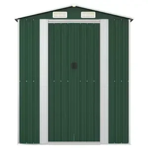 Capanno da Giardino Verde 192x108x223 cm Acciaio Zincato per Biciclette e Attrezzi