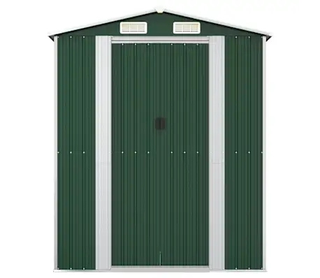 Capanno da Giardino Verde 192x108x223 cm Acciaio Zincato per Biciclette e Attrezzi