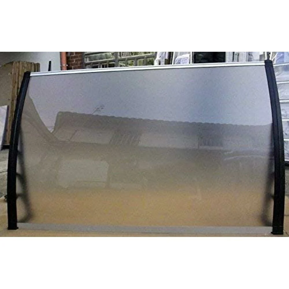 Pensilina Policarbonato e ABS 60x100cm Tettoia Per Porte e Finestre Nero