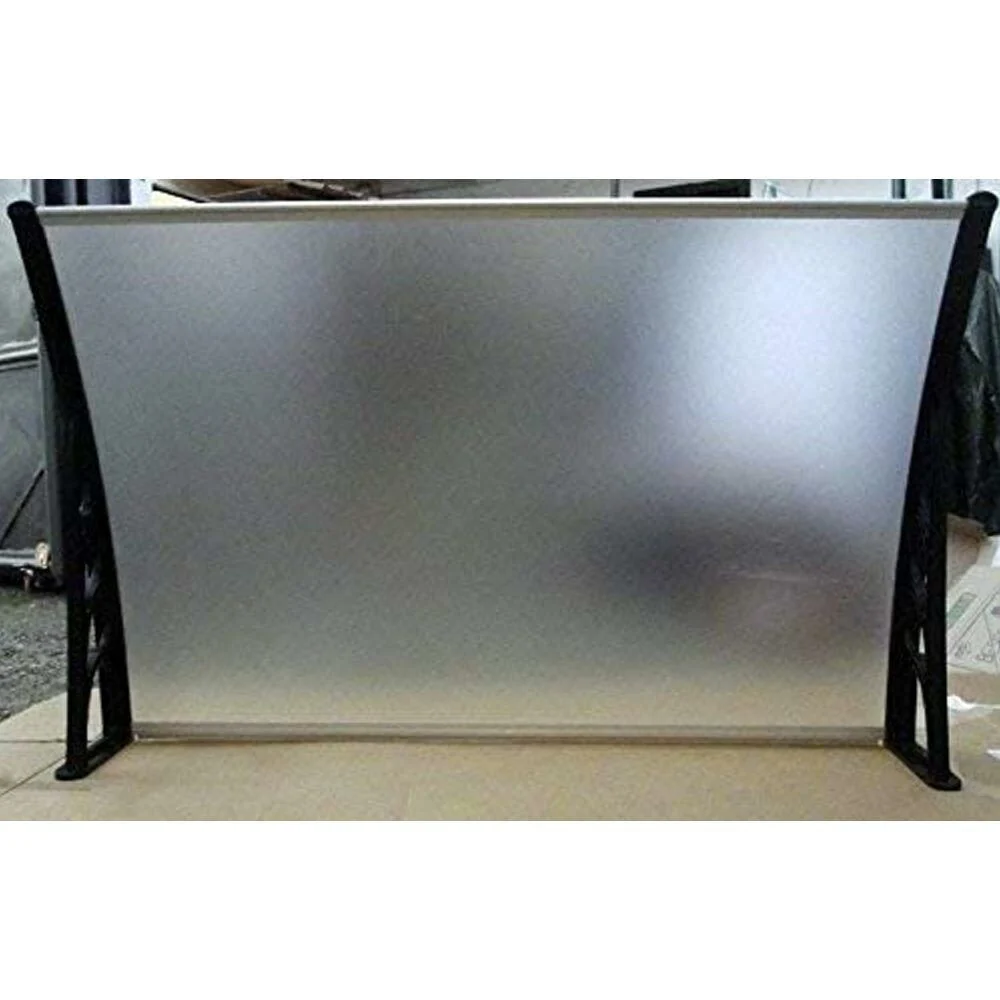 Pensilina Policarbonato e ABS 60x100cm Tettoia Per Porte e Finestre Nero