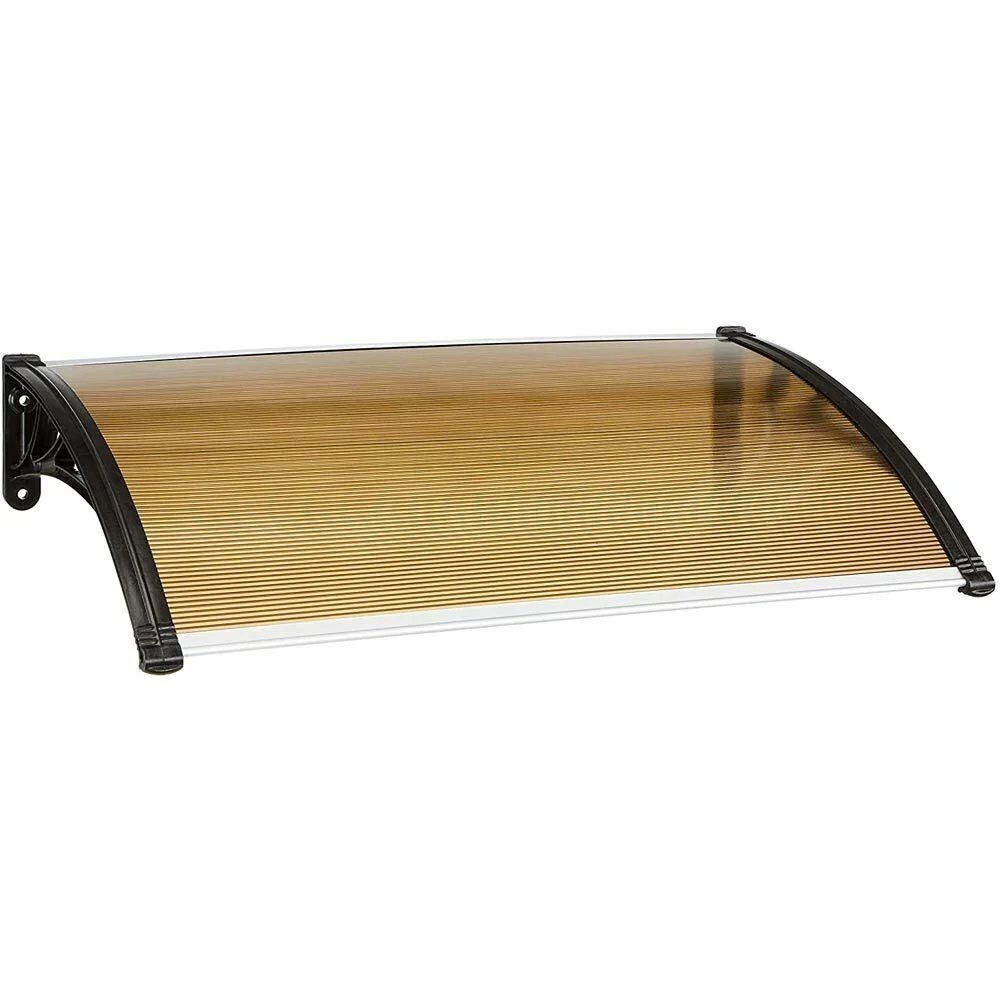 Pensilina Policarbonato e ABS 60x100cm Tettoia Porte e Finestre Nero Bronzo