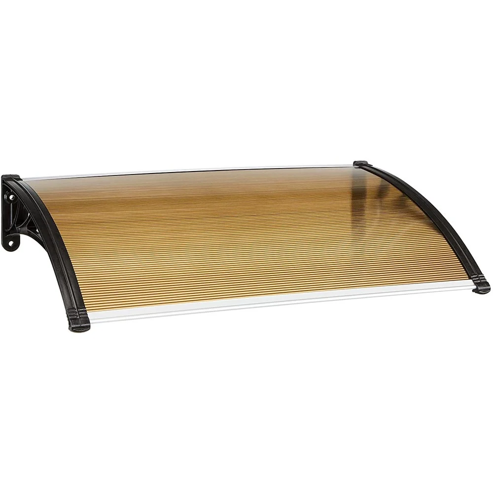 Pensilina Policarbonato e ABS 60x100cm Tettoia Porte e Finestre Nero Bronzo