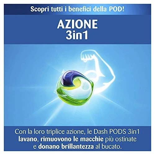 Dash Allin1 PODS Detersivo Lavatrice Capsule Ambra, Maxi Formato 2 x 66,...