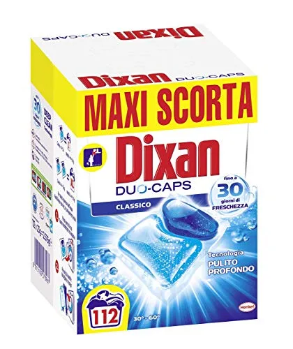 Dixan Duo-Caps Classico Detersivo Lavatrice Predosato Caps, Pulito...