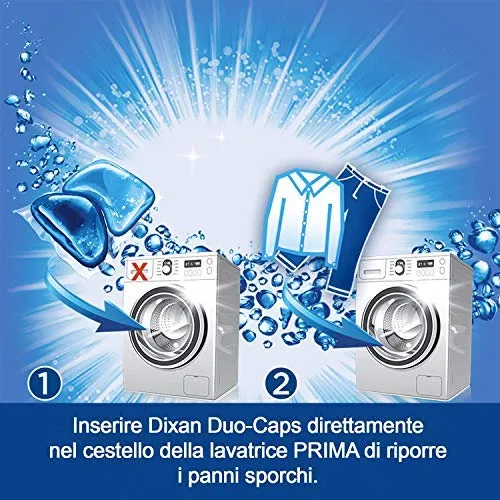 Dixan Duo-Caps Classico Detersivo Lavatrice Predosato Caps, Pulito...