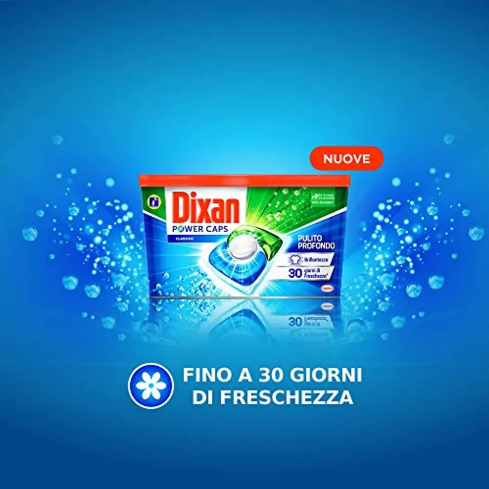 Dixan Powercaps, Detersivo Lavatrice Predosato Capsule, confezione da 60 capsule (lavaggi) - 900 g
