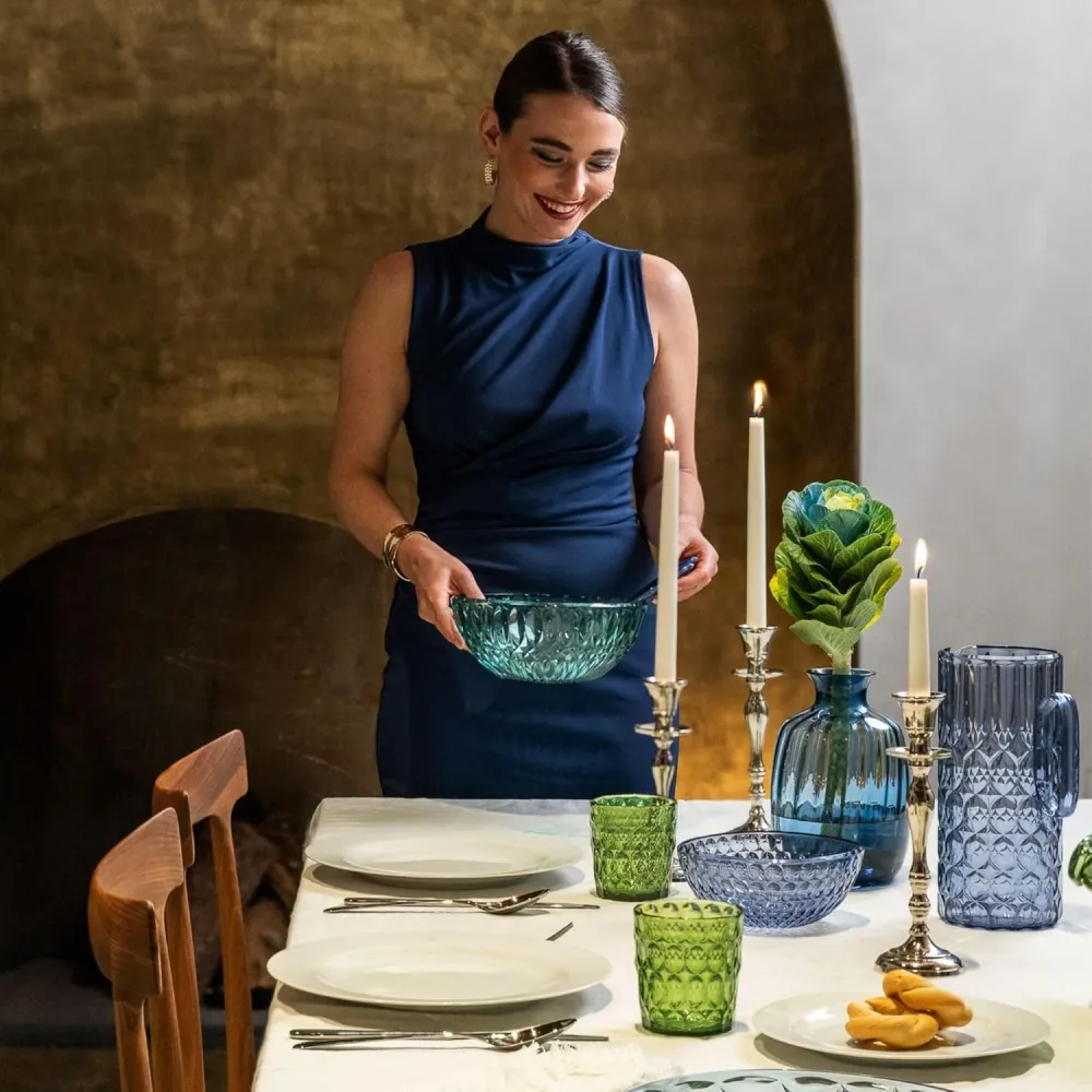 Guzzini - Vanity, Caraffa con coperchio, blu denim, Bio-based SAN e Bio-based SMMA - ACQUA