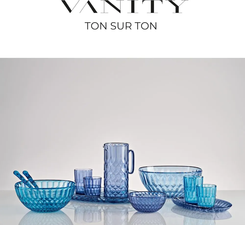 Guzzini - Vanity, Caraffa con coperchio, blu denim, Bio-based SAN e Bio-based SMMA - ACQUA