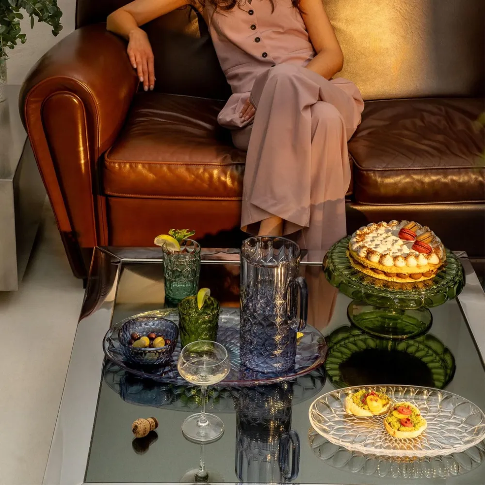 Guzzini - Vanity, Caraffa con coperchio, blu denim, Bio-based SAN e Bio-based SMMA - ACQUA