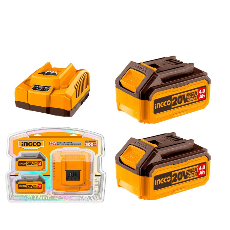 Kit Pannello Solare Portatile INGCO Kit starter 2 batterie da 4Ah + caricabatteria (FBLI2002+FCLI20411E) Supply