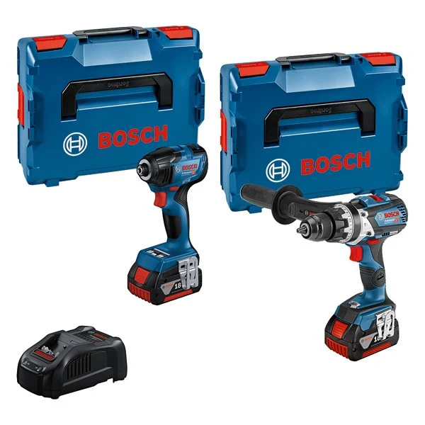Pannello Solare Flessibile KIT BOSCH CON GSB18V-110C E GDR18V-210C + 2 BATT. DA 5AH E CARICATORE-0615990N2V