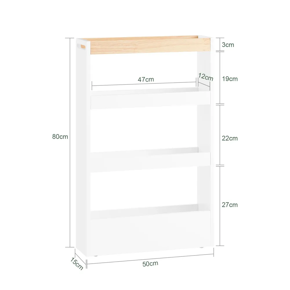 SoBuy Carrellino Salvaspazio 50x15x80cm NSR12-W