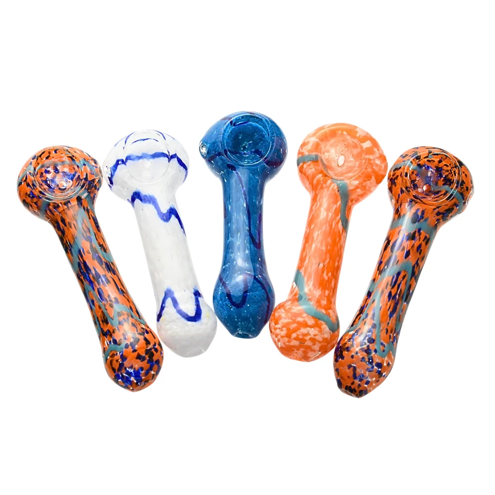 Cartel 4" Colorburst Swirl Hand Pipe con 2 Pali di Supporto Inclusi