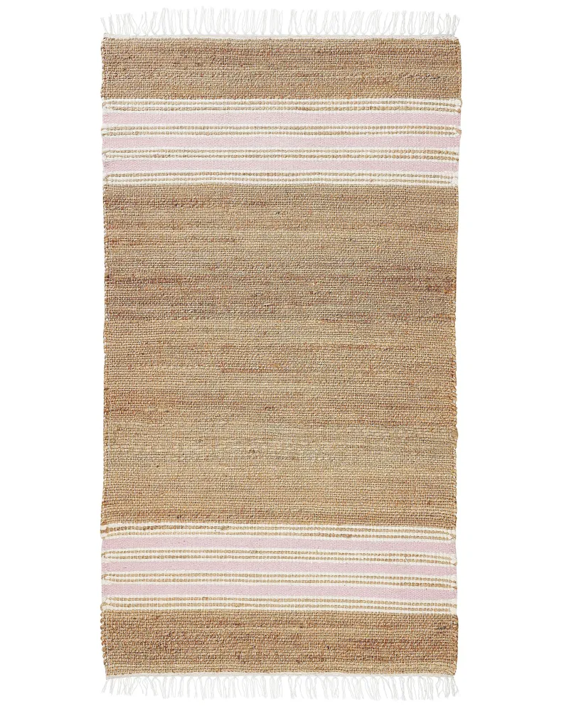 Professionale Tappeto iuta sabbia e rosa pastello 80 x 150 cm MIRZA