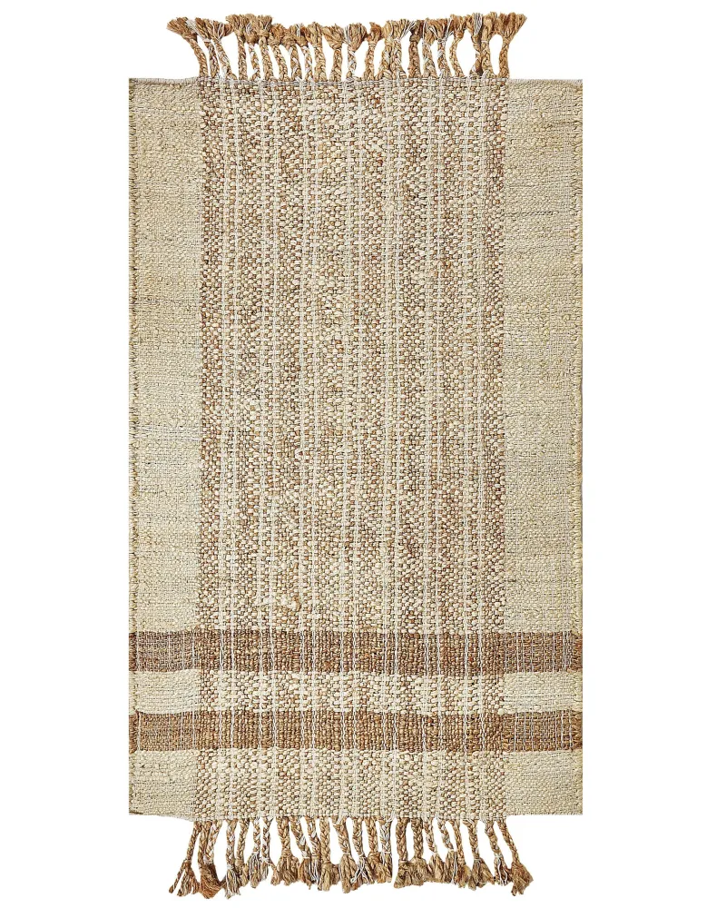 Tappeto iuta beige distinto e naturale 80 x 150 cm ORTAOBA per Acquerelli