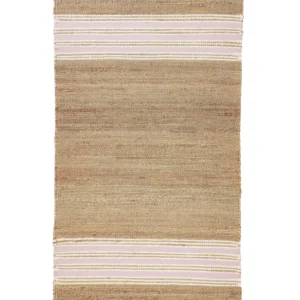 Tappeto iuta camoscio e rosa pastello 80 x 150 cm MIRZA