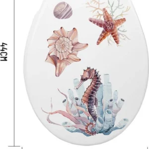 Copriwater Universale Plastica Super Resistente 44x36cm Decorazioni Marine