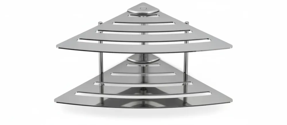 Angolare Doccia Acciaio Inox Serie Point 1 Mensola Ad Angolo per Doccia Made Italy Design Moderno