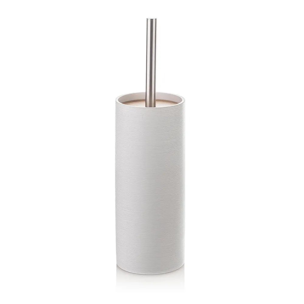 Set Completo Accessori Bagno Colore Bianco e Bambù