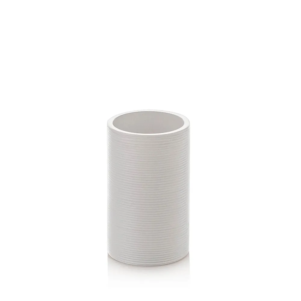 Set Completo Accessori Bagno Colore Bianco e Bambù