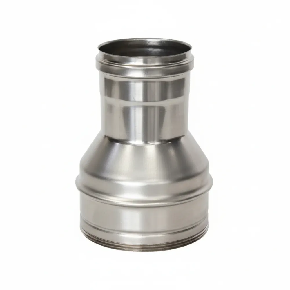 Riduzione Per Tubo Acciaio Inox Aisi 304 F/M Monoparete Spess. Mm.0,5 F Ø Mm.120 M Ø Mm.80
