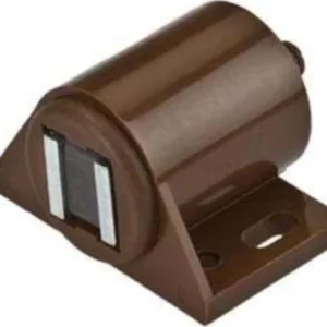 2 PEZZI - CHIUSURA MAGNETICA REGOLABILE TIPO DA APPLICARE - CORPO PLASTICA MARRONE CON VITI - FORZA MAGNETICA 6Kg