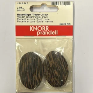 KNORR PRANDELL - PENDENTE OVALE DI LEGNO MARRONE 40X30MM 2PZ