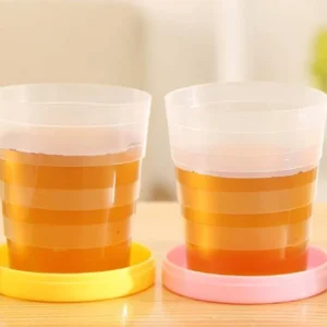 2 Pezzi Bicchiere Portatile Richiudibile Con Portapillole Anni 90 Colorato 100ml