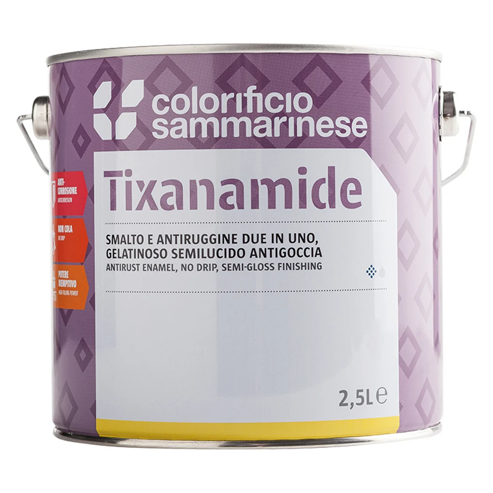 Smalto Antiruggine 'Tixanamide' Lt. 0,750 Grigio Perla- 6 Pezzi - Colorificio Sammarinese