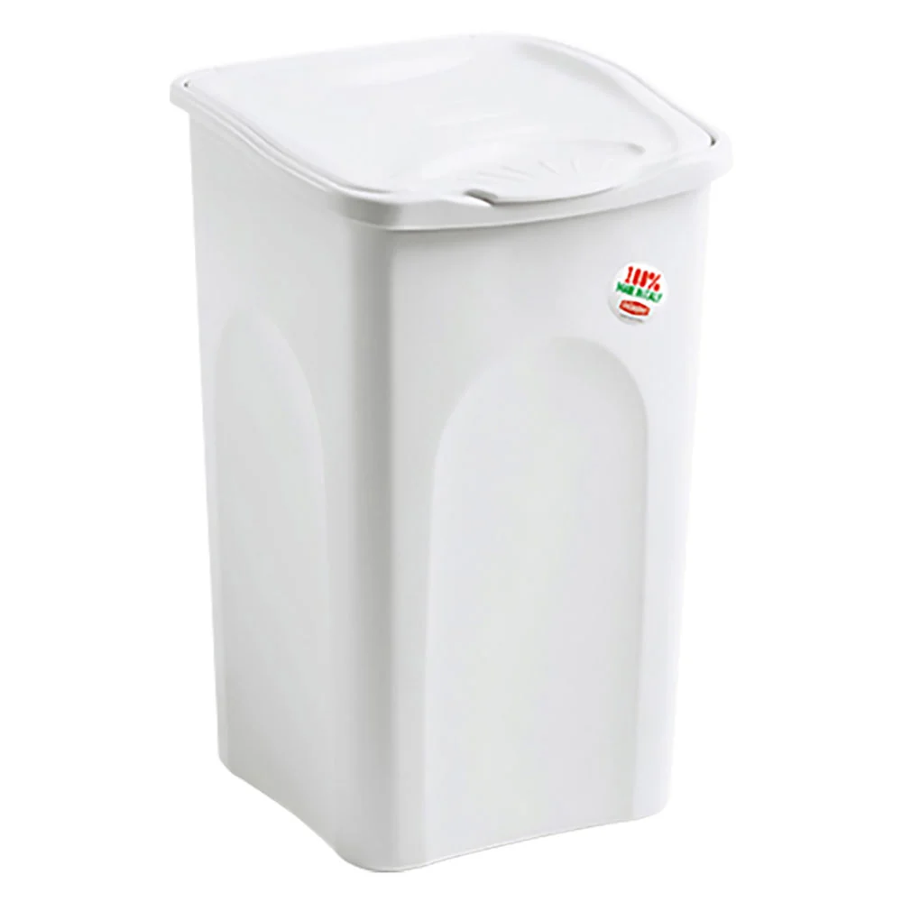 Portabiancheria Tutto Chiuso 'Primavera' Lt.50 Cm 37 X 37 X H 56 Bianco - Stefanplast