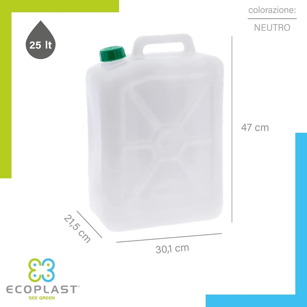 Tanica Per Alimenti Lt. 25- 4 Pezzi - Ecoplast