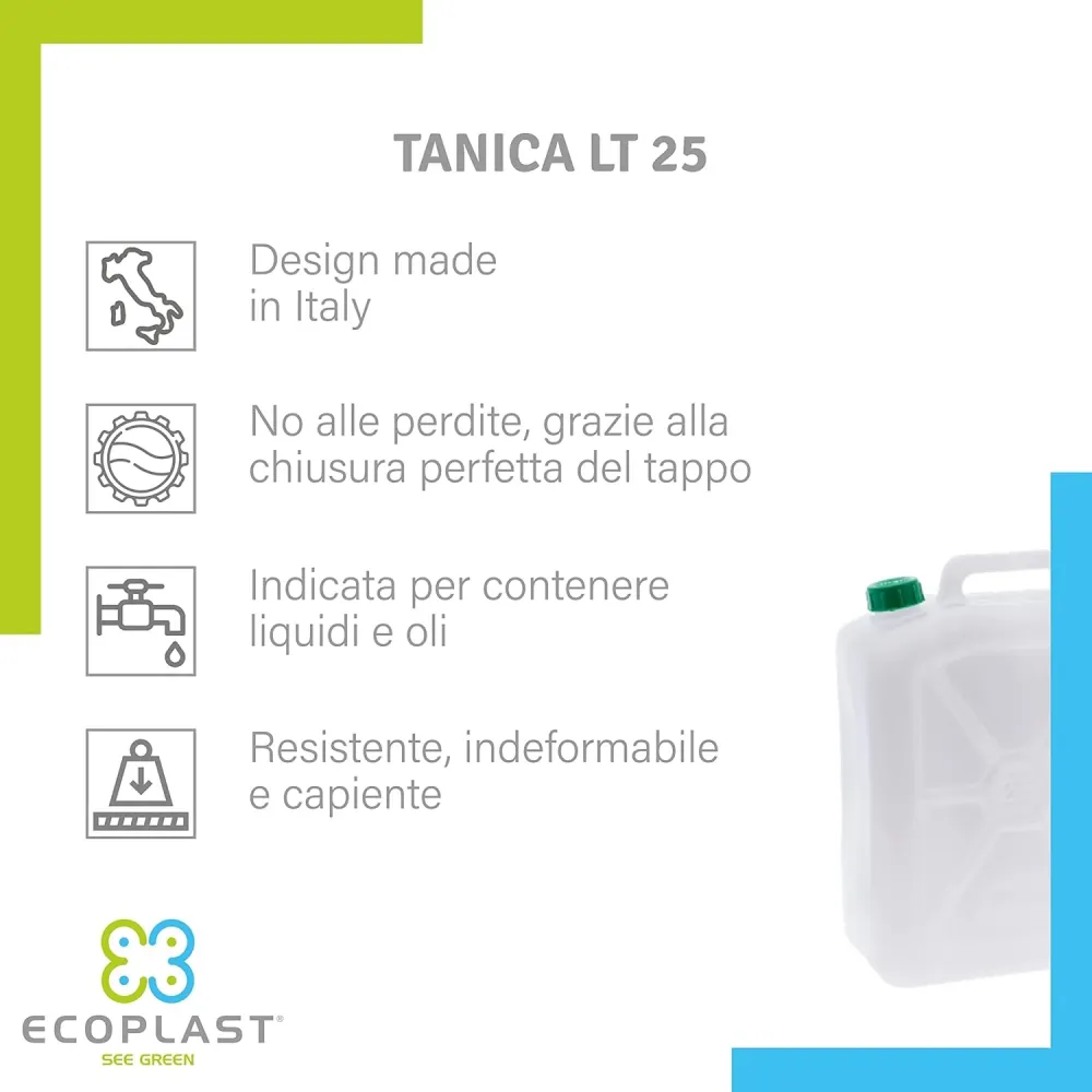Tanica Per Alimenti Lt. 25- 4 Pezzi - Ecoplast