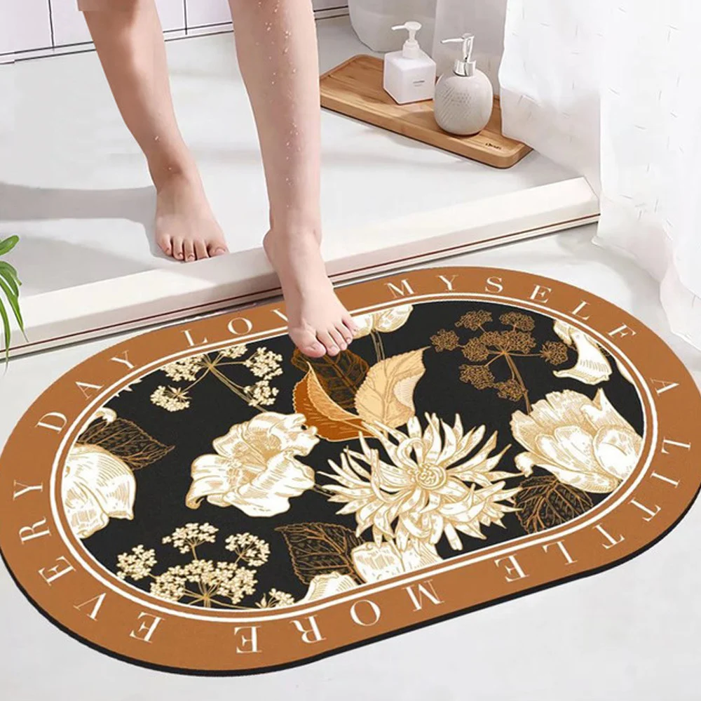 Tappeto Tappetino Bagno Super Assorbente Ad Asciugatura Rapida Antiscivolo 50x80