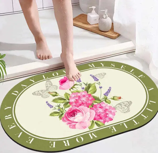 Tappeto Tappetino Bagno Super Assorbente Ad Asciugatura Rapida Antiscivolo 50x80