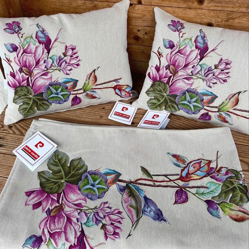 Cuscino arredo gobelin Pierre Cardin Lilium