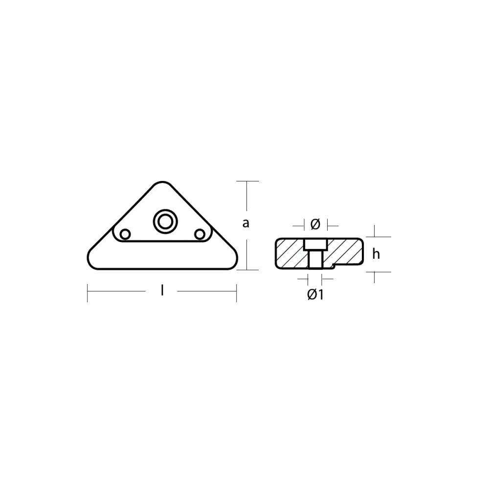 Anodo di magnesio triangolo Volvo Penta, motore, SX, DPX, XDP-B, VP 872793