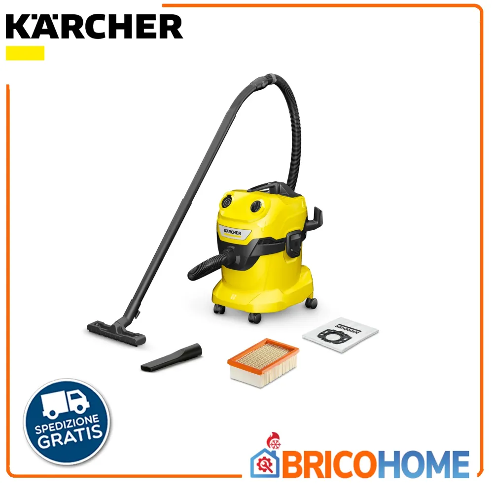 Aspirapolvere solidi e liquidi 1000W WD 4 V - Kärcher Supply