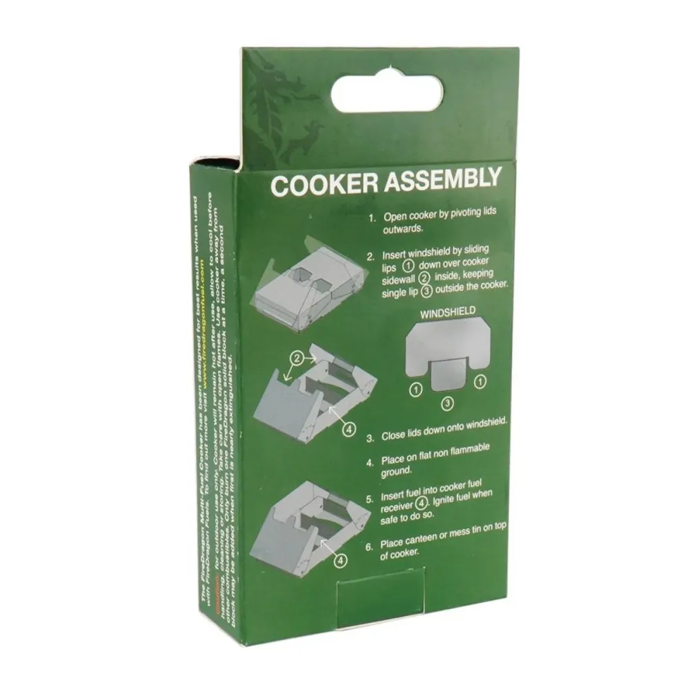BCB Firedragon pieghevole Cooker pieghevole campeggio escursionistico per esterno combustibile solido