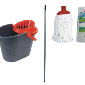 SECCHIO OVALE + STRIZZAMOP + MOP + MANICO Ecoplast