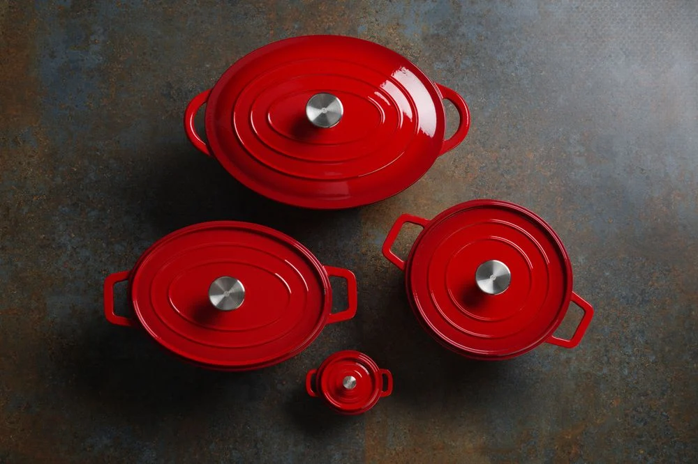 HENDI - Casseruola ghisa smaltata 6,9 L Rossa
