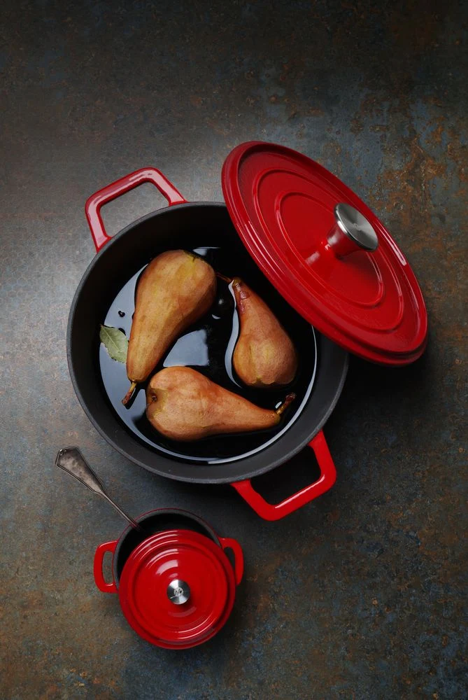 HENDI - Casseruola ghisa smaltata 6,9 L Rossa