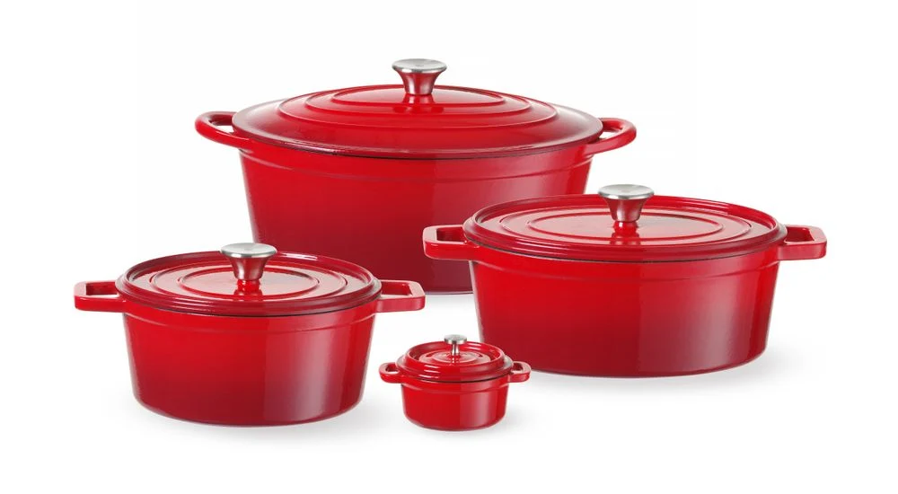 HENDI - Casseruola ghisa smaltata 6,9 L Rossa