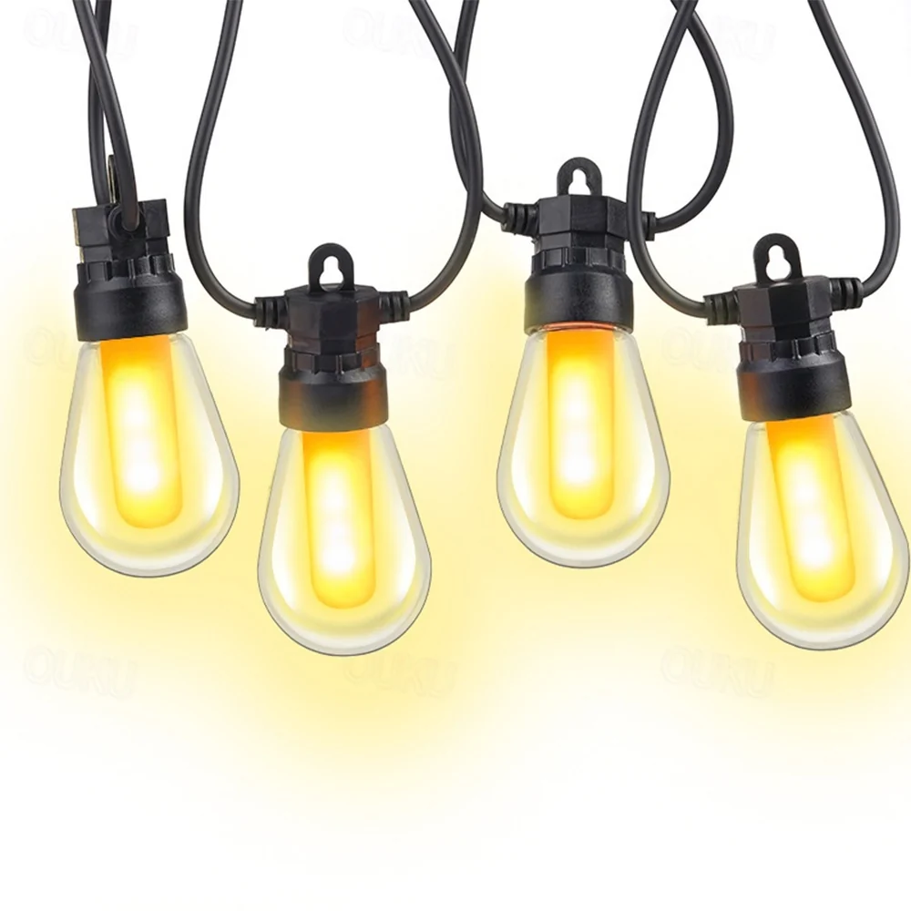 Catena luminosa solare 10m 10 lampade led calde esterno IP44 8 giochi