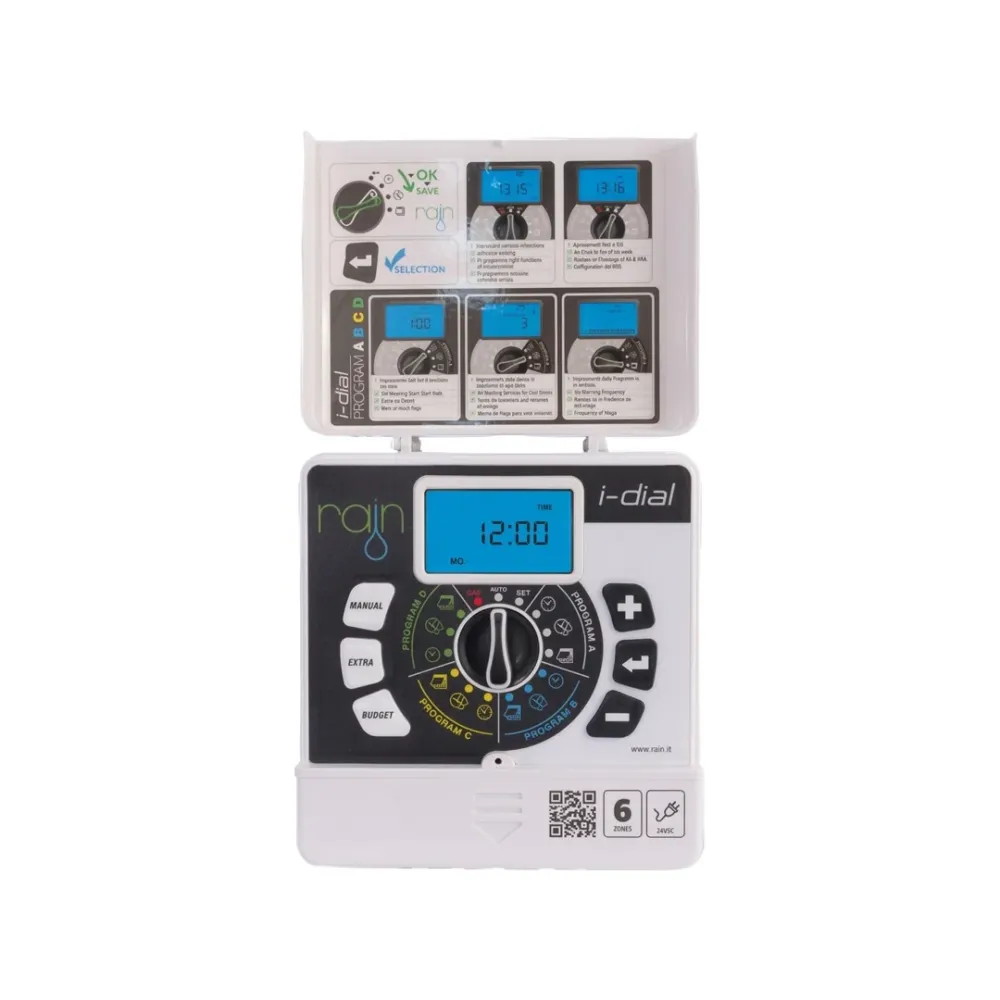 Centralina Rain I-Dial Interno 6 zone 4 programmi antigelo Water Budget LCD