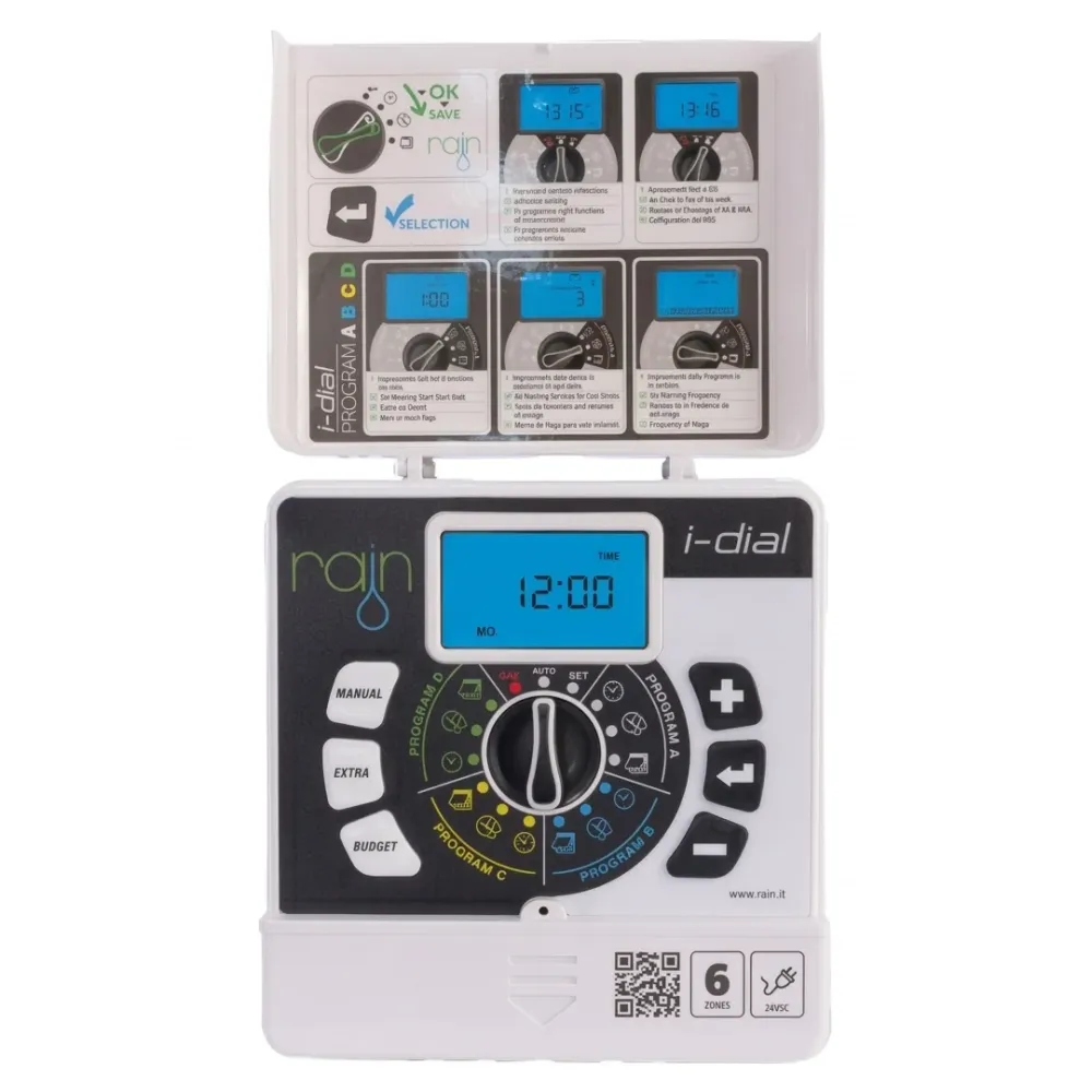 Centralina Rain I-Dial Interno 8 zone 4 programmi antigelo Water Budget LCD