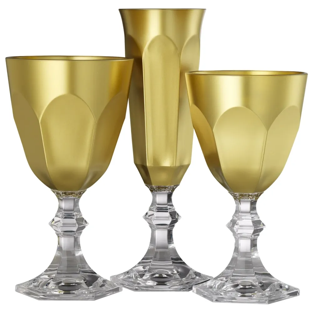 Mario Luca Giusti Dolce Vita Champagne Flutes Gold Set 6